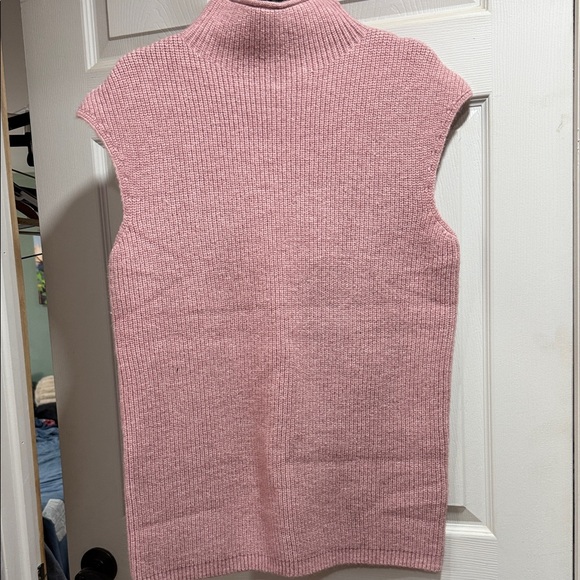 Stitches & Stripes Stretchy Pink Ribbed Knit Turtleneck / Dress - Picture 6 of 8
